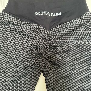 poCHEE BUM Black and Gray Textured Leggings